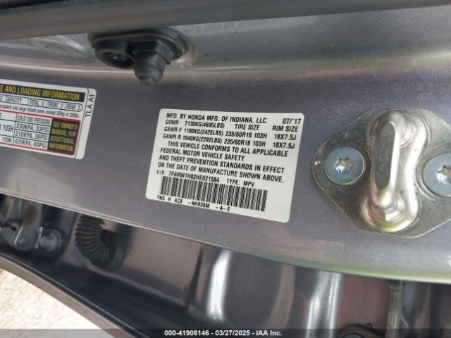 7FARW1H82HE021584 Honda Cr-v Ex-l/ex-l Navi