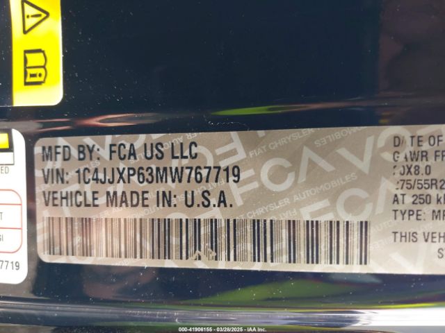 1C4JJXP63MW767719 Jeep Wrangler 4xe Unlimited High Altitude 4x4