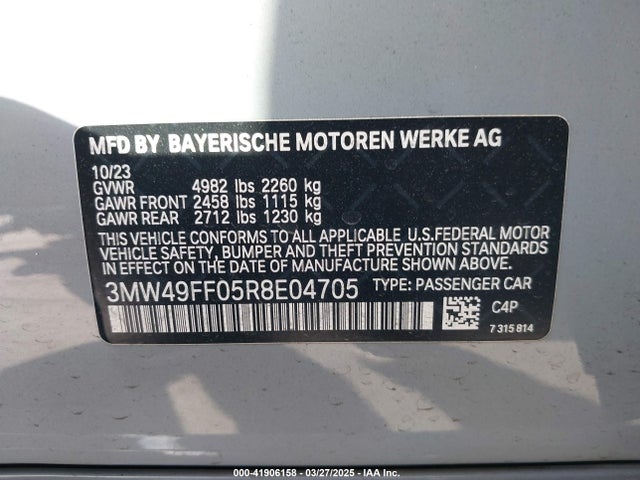 3MW49FF05R8E04705 BMW M340i M340i Xdrive