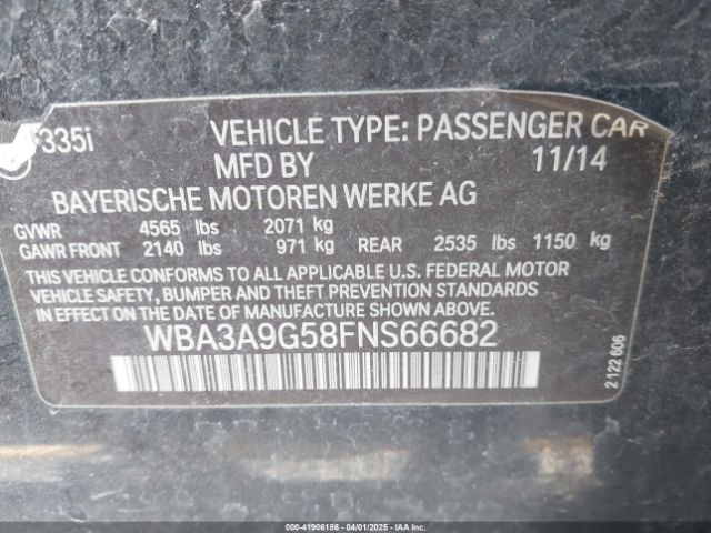 2015 BMW 335I WBA3A9G58FNS66682 Photo 8