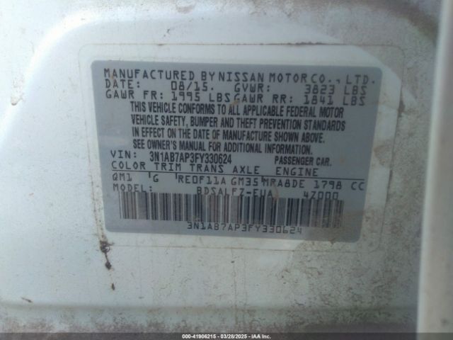 3N1AB7AP3FY330624 Nissan Sentra Fe+ S