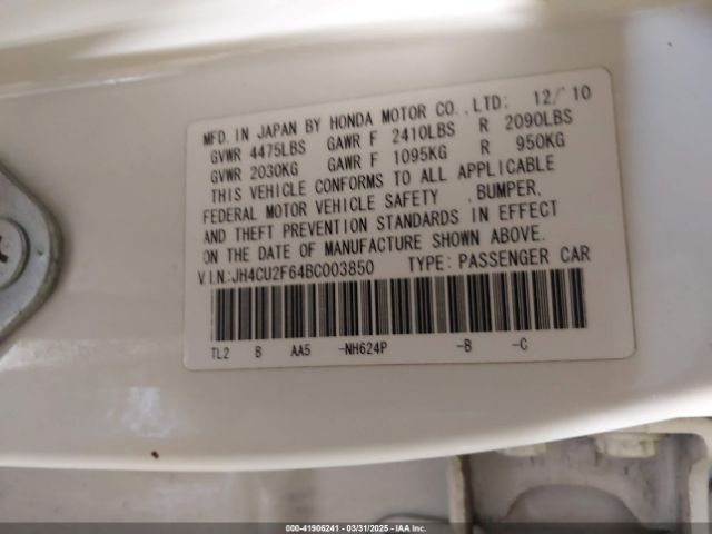 2011 ACURA TSX JH4CU2F64BC003850 Photo 8