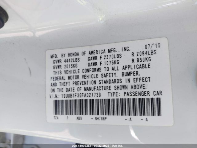 19UUB1F36FA027730 Acura TLX