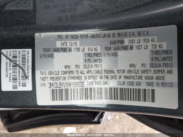3MYDLBYV1HY166633 Toyota YARIS IA