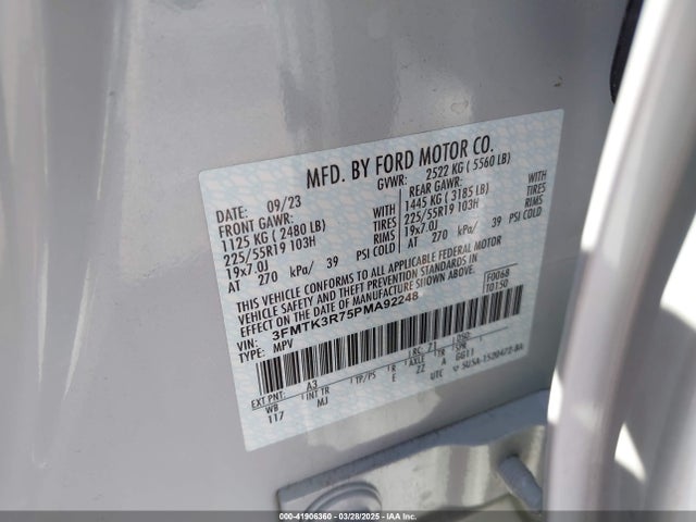 3FMTK3R75PMA92248 Ford Mustang Mach-e Premium
