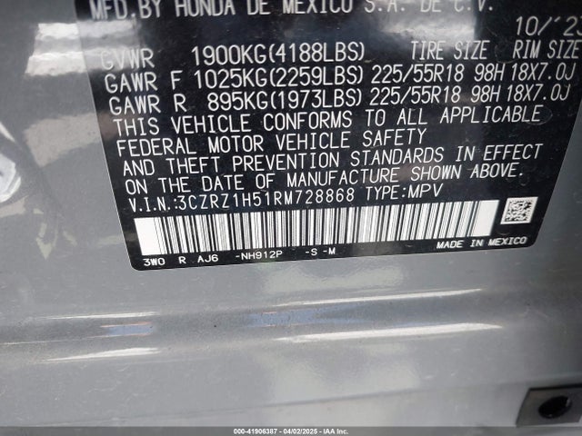 3CZRZ1H51RM728868 Honda k20z5