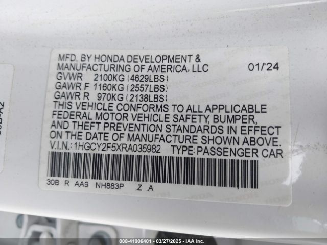 2024 HONDA ACCORD 1HGCY2F5XRA035982 Photo 8