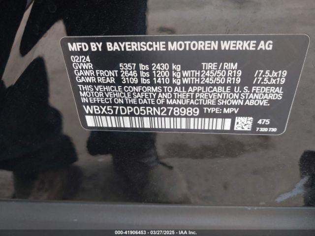 WBX57DP05RN278989 BMW X3 Xdrive30i