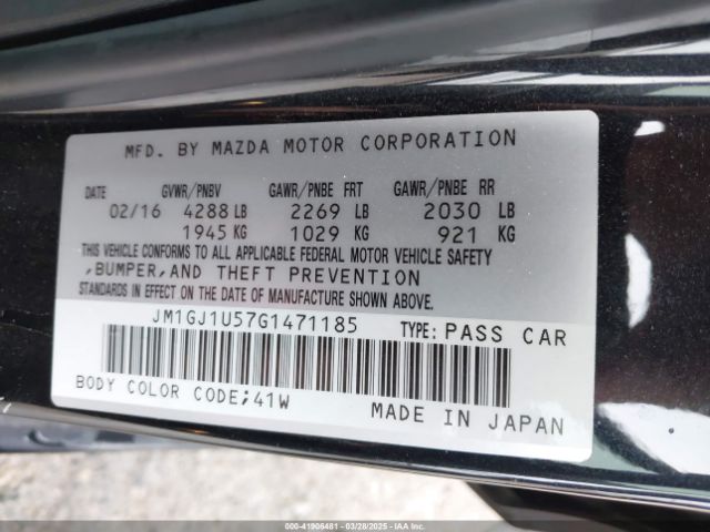JM1GJ1U57G1471185 Mazda Mazda6 I Sport