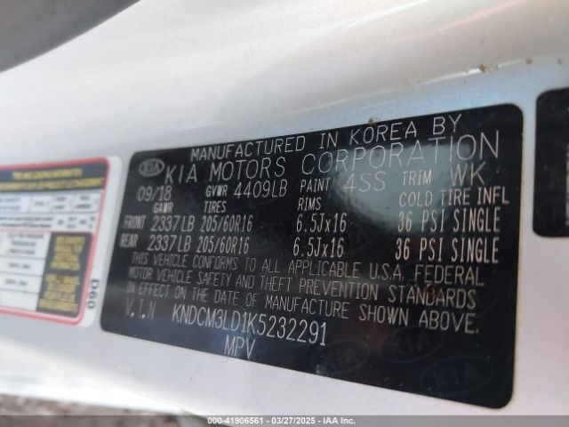 KNDCM3LD1K5232291 KIA Niro Plug-in Hybrid Lx