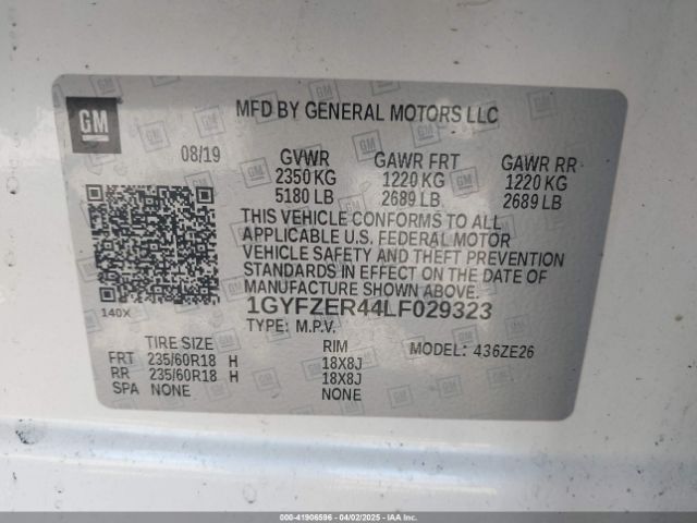 1GYFZER44LF029323 Cadillac Xt4 Fwd Sport