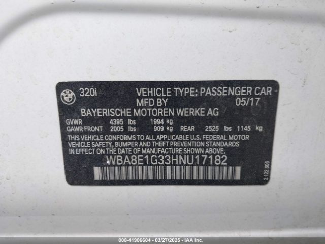 WBA8E1G33HNU17182 BMW 320i