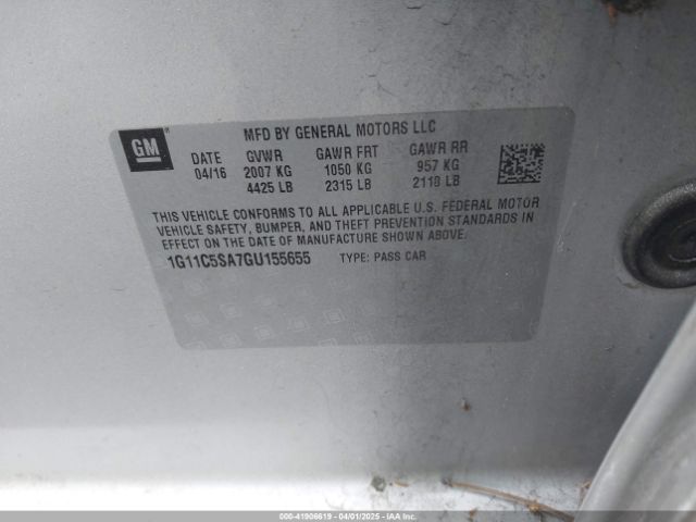 1G11C5SA7GU155655 Chevrolet Malibu Limited Lt