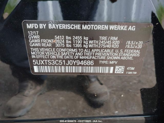 5UXTS3C51J0Y94686 BMW X3 M40i