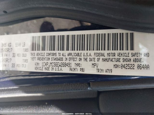 1C4PJMCS6EW268491 Jeep Cherokee Latitude