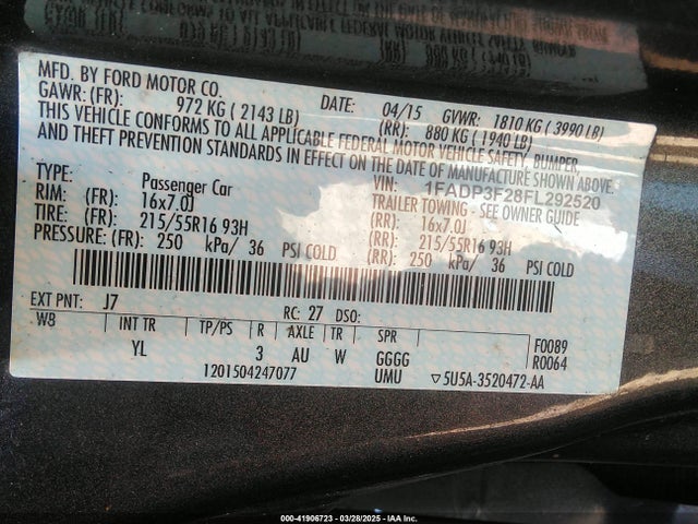 Ford Focus 2015 1FADP3F28FL292520 Image 21