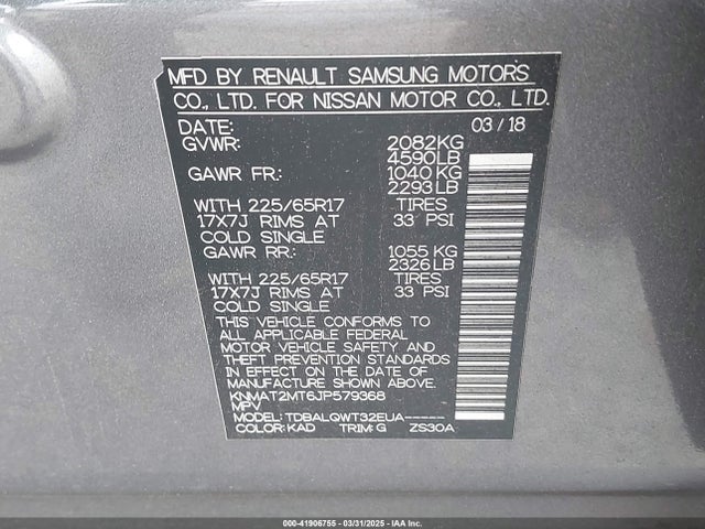 Nissan ROGUE SV 2018 KNMAT2MT6JP579368 Image 9