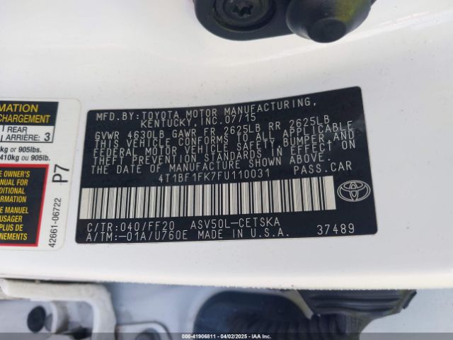 4T1BF1FK7FU110031 Toyota CAMRY SE