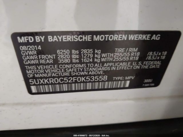 5UXKR0C52F0K53558 BMW X5 Xdrive35i