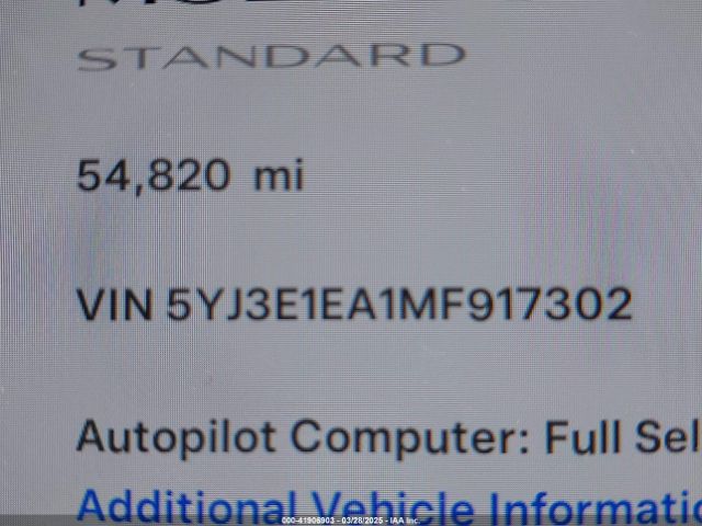 2021 TESLA MODEL 3 5YJ3E1EA1MF917302 Photo 8