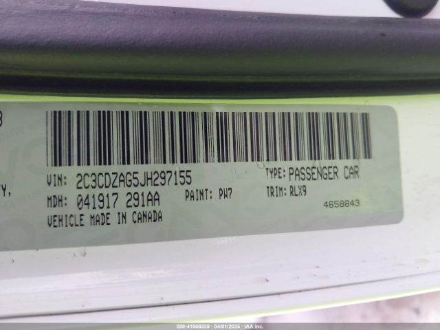 2C3CDZAG5JH297155 Dodge Challenger Sxt Plus
