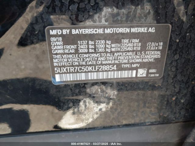 5UXTR7C50KLF28854 BMW X3 Sdrive30i