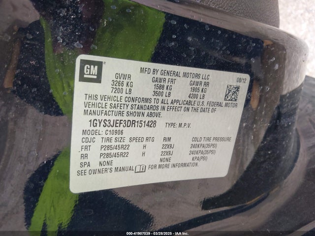 2013 CADILLAC ESCALADE ESV 1GYS3JEF3DR151428 Photo 8
