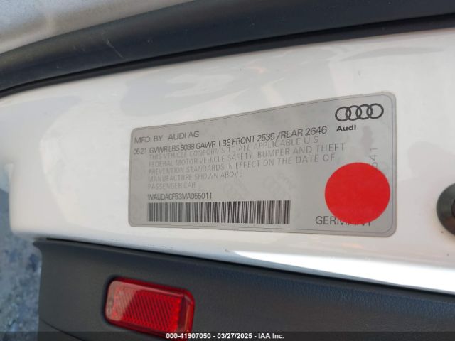 WAUDACF53MA055011 Audi A5 Sportback Premium 45 Tfsi Quattro S Tronic