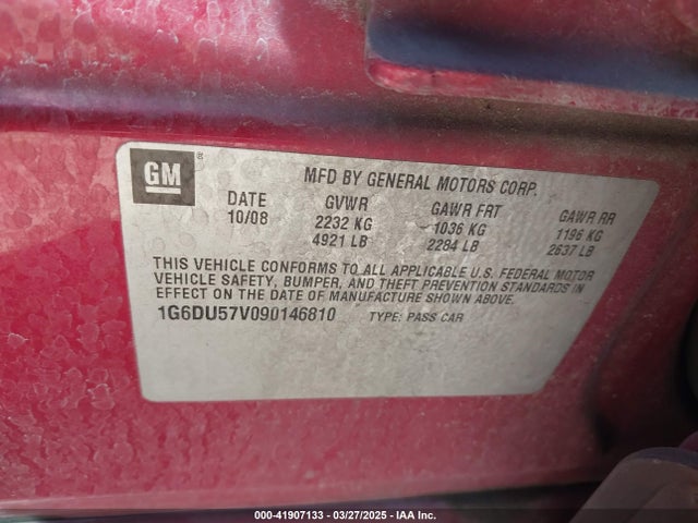 2009 CADILLAC CTS 1G6DU57V090146810 Photo 8