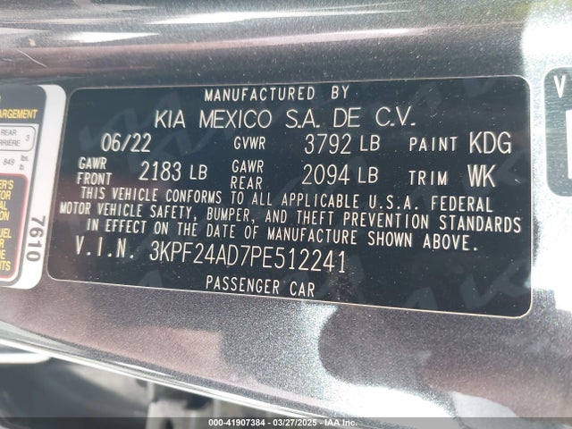 KIA Forte Lxs 2023 3KPF24AD7PE512241 Image 9