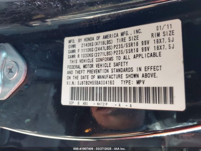 2011 ACURA RDX 5J8TB2H55BA004160 Photo 8