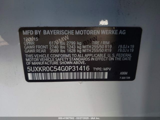 5UXKR0C54G0P31416 BMW X5 Xdrive35i
