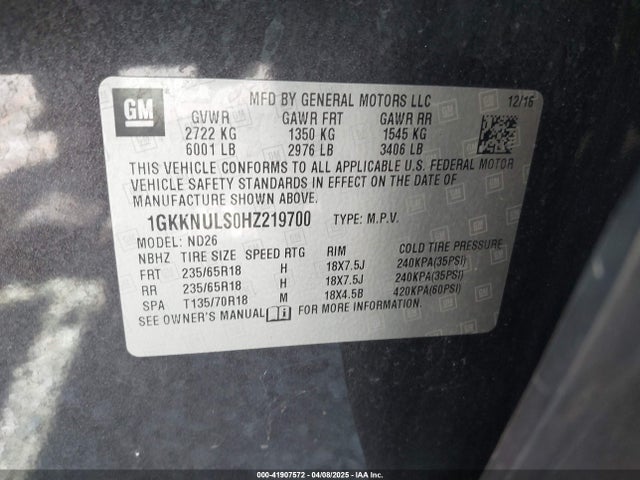 1GKKNULS0HZ219700 GMC Acadia Slt-1