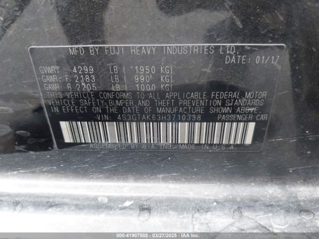 4S3GTAK63H3710338 Subaru Impreza 2.0i Sport