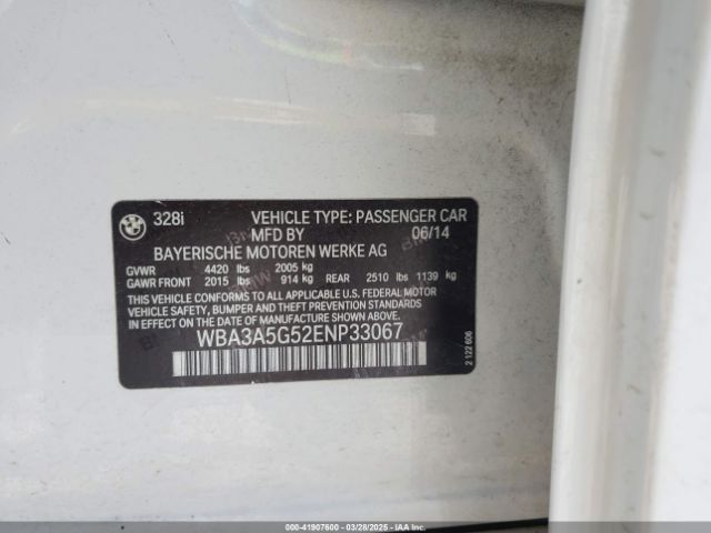 2014 BMW 328I WBA3A5G52ENP33067 Photo 8
