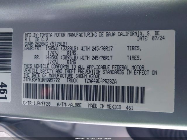 3TMKB5FN1RM009772 Toyota Tacoma Sr5 2wd
