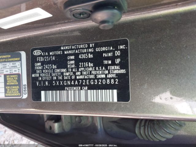 5XXGN4A72EG320882 KIA OPTIMA EX