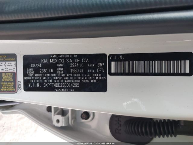 3KPFT4DE2SE014295 KIA K4 Lx