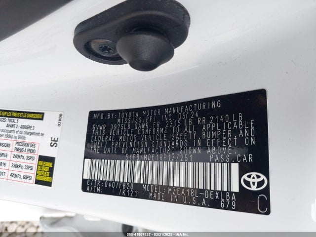 5YFB4MDE1RP177251 Toyota COROLLA LE