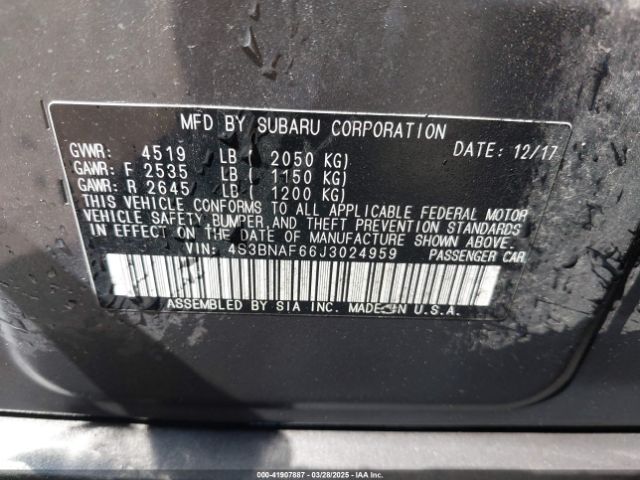 4S3BNAF66J3024959 Subaru Legacy 2.5i Premium