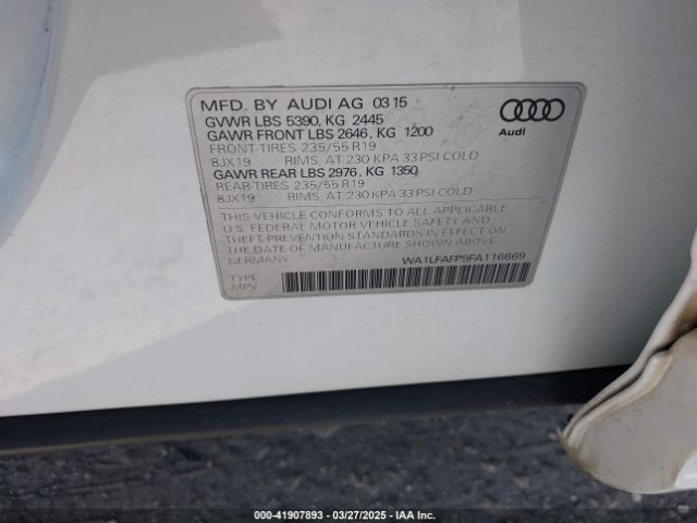 WA1LFAFP9FA116669 Audi Q5 2.0t Premium