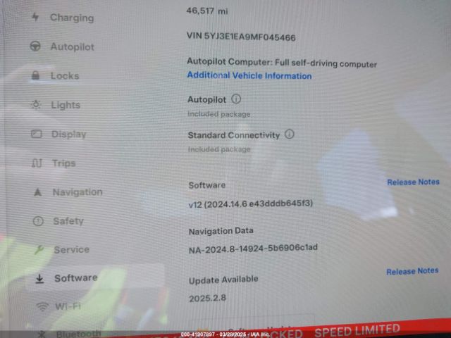 5YJ3E1EA9MF045466 Tesla Model 3 Standard Range Plus Rear-wheel Drive