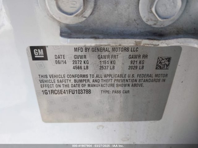 1G1RC6E41FU103788 Chevrolet Volt