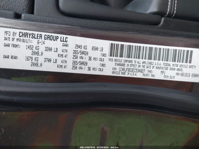 1C4RJFBG3EC534827 Jeep Grand Cherokee Limited