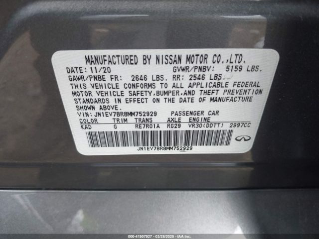 JN1EV7BR8MM752929 Infiniti Q50 Luxe Awd