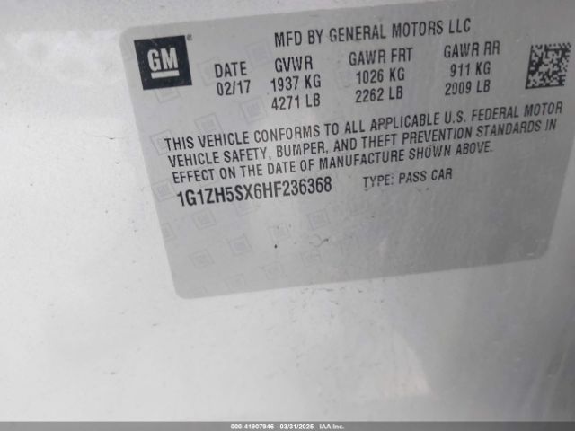 1G1ZH5SX6HF236368 Chevrolet Malibu Premier