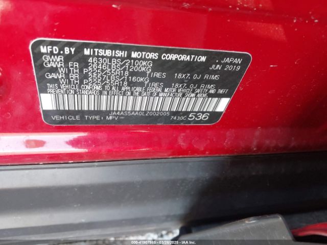 JA4AS5AA0LZ002005 Mitsubishi Eclipse Cross Se 1.5t