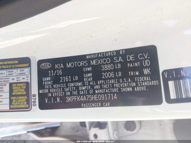 3KPFK4A75HE091714 KIA FORTE LX