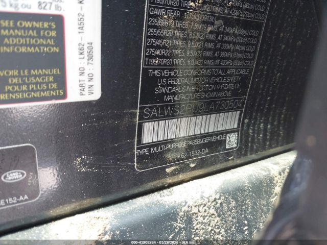 SALWS2RU9LA730504 Land Rover Range Rover Sport Hst Mhev