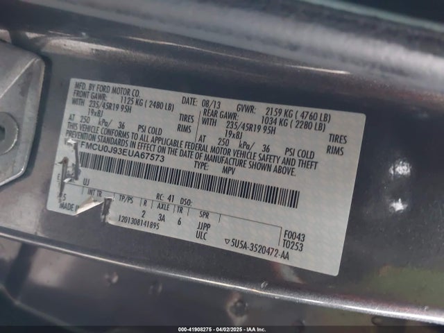 1FMCU0J93EUA67573 Ford 2014